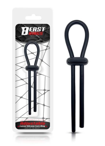 Adjustable Lasso Cock Ring Solid Silicone Black