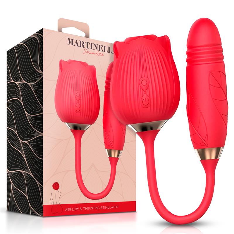 Airflow Rose and Thrusting Stimulator Egg USB