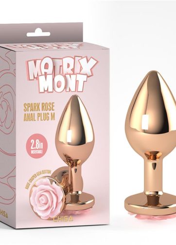 Anal Plug with Rose Jewel Color Rose Size M