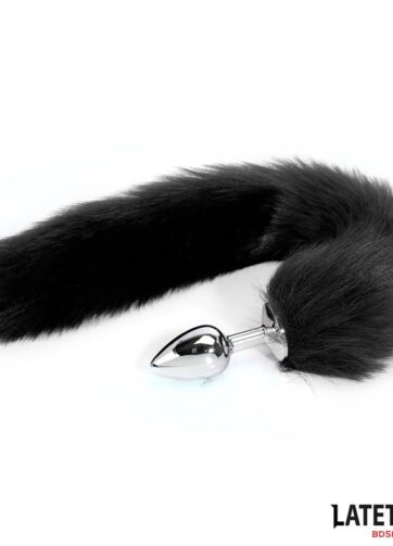 Anal plug with tail Black 40 cm