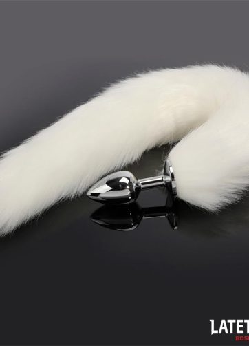 Anal plug with tail White 40 cm
