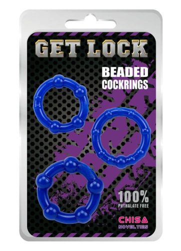 Beaded Cock Rings-Blue
