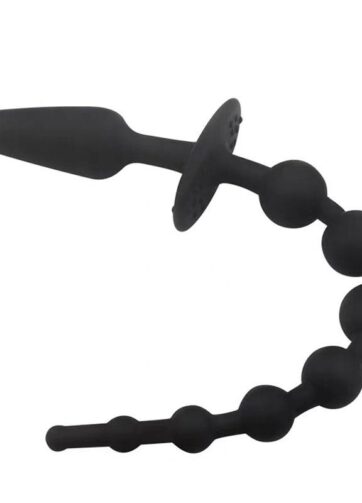 Butt Plug and Anal Chain Silicone Black