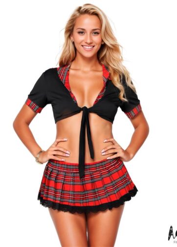 Carly Top and Skirt Uniform Cosplay Red