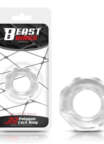 Cock Ring Super Flexible Polygon 2.2 cm Clear