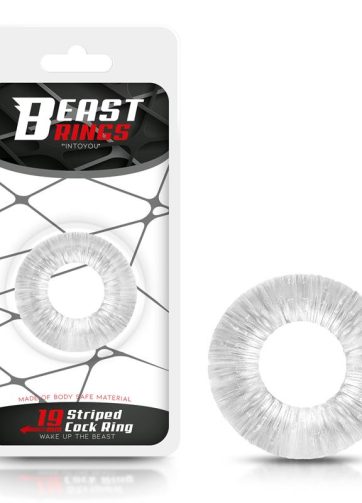 Cock Ring Super Flexible Striped 1.9 cm Clear