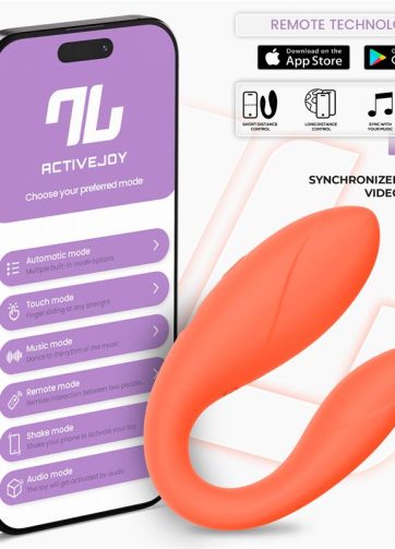 Couple Toy with App Flexible Silicone Salmon