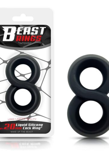 Double Penis Ring 100% Liquid Silicone 2 cm Black