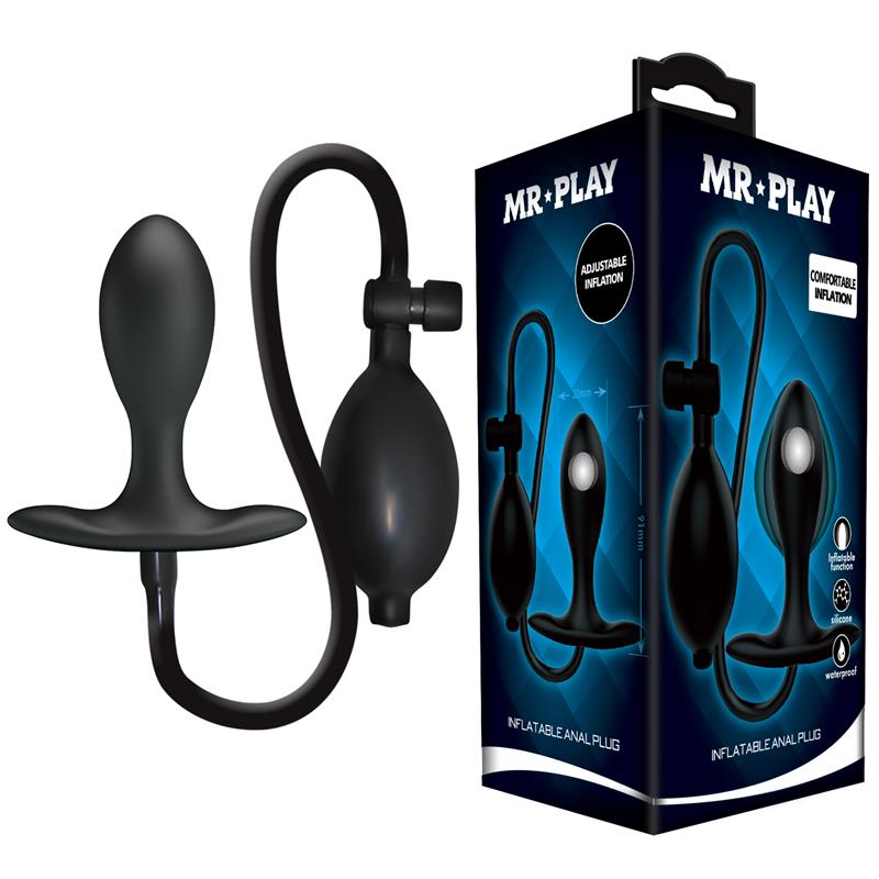 Inflatable Anal Plug with Internal Ball Weight
