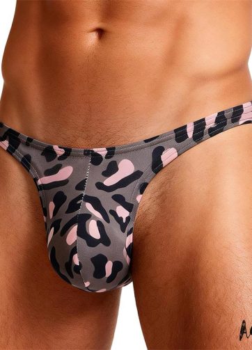John Thong Low-Rise Grey Leopard