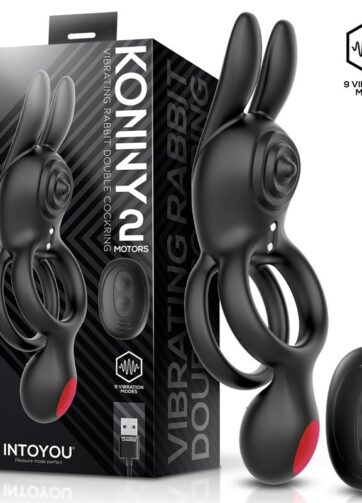 Konny Vibrating Rabbit Double Cockring with Remote