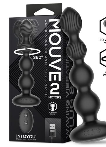 Mouve Butt Plug with Waving and Vibratiion with Remote Control 2 Motors