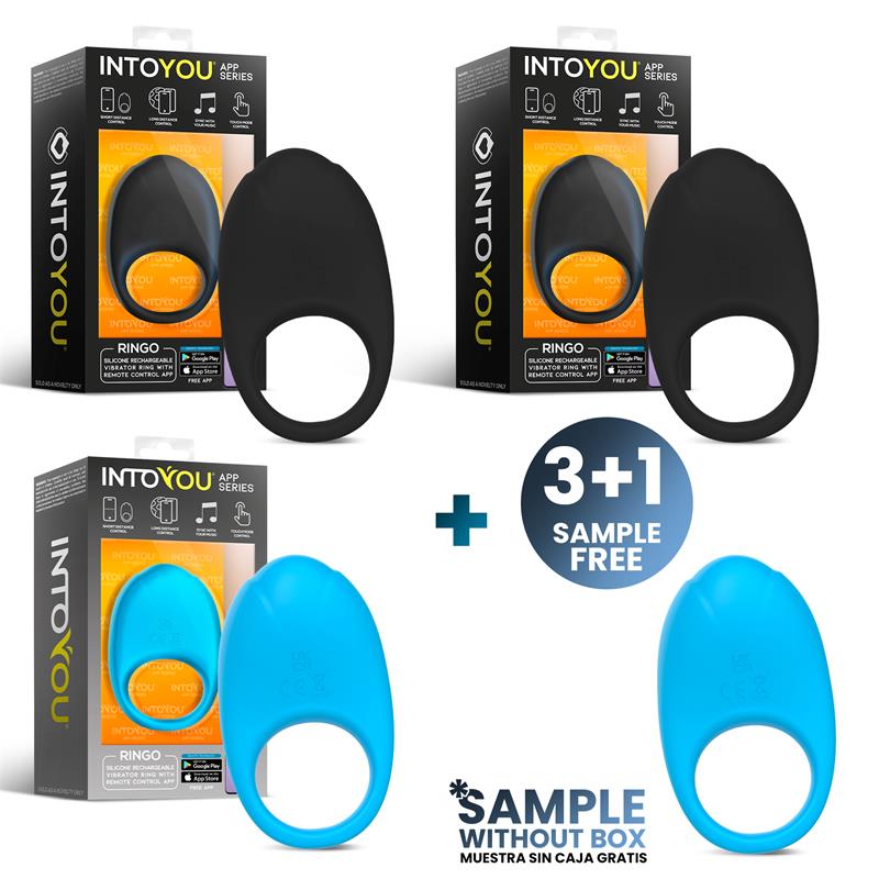 Pack 3+1 Ringo Silicone Vibrating Ring with App