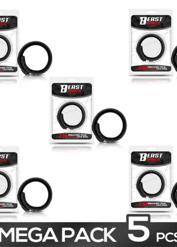 Pack of 5 Solid Silicone Adjustable Strip Cock Ring 15-21 cm