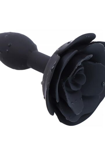 A-GUSTO zwarte rozen silicone butt plug kopen online