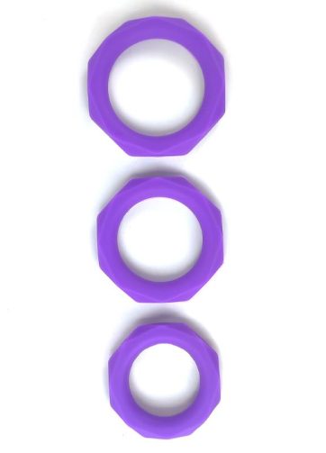 Set of 3 penis rings Silicone Purple