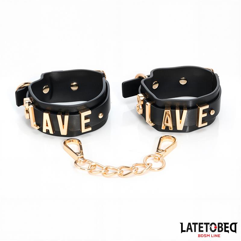 LATETOBED BDSM LINE slave enkels cuffs gouden ketting - Beste prijs