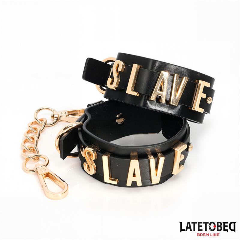 LATETOBED BDSM LINE slave enkels cuffs gouden ketting kopen online