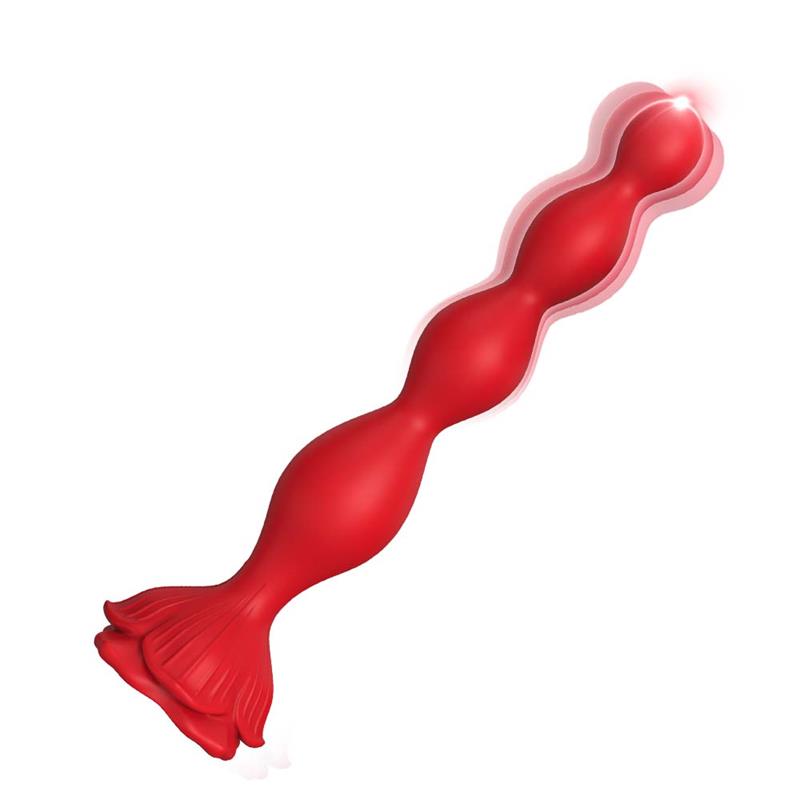 Vibrating Anal Beads with Rose Base