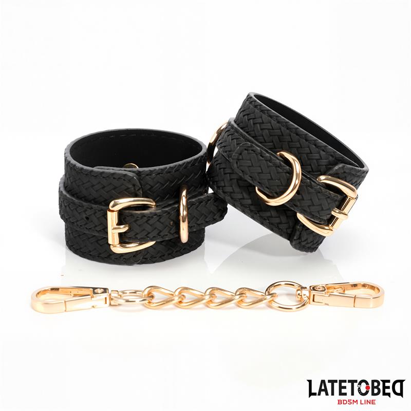 LATETOBED BDSM LINE weefpatroon enkelboei gouden ketting - Topkwaliteit