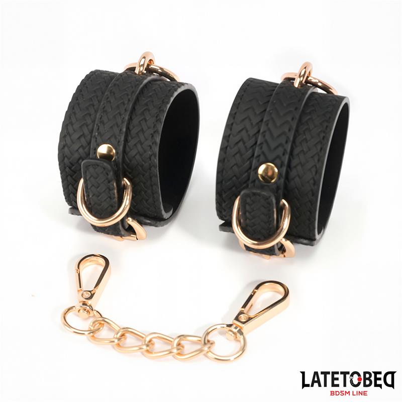 LATETOBED BDSM LINE weefpatroon enkelboei gouden ketting - Discreet verzonden