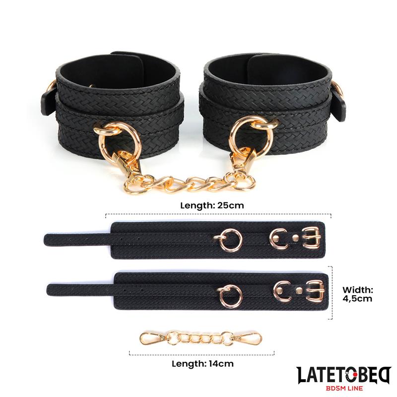 LATETOBED BDSM LINE weefpatroon enkelboei gouden ketting - Topkwaliteit